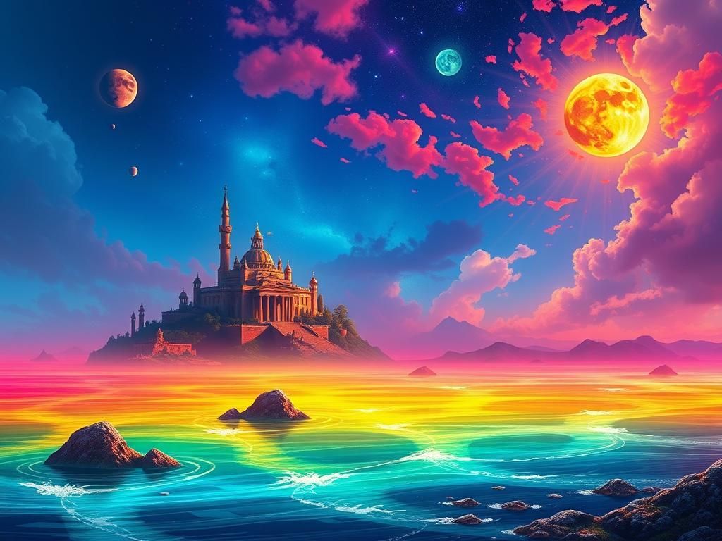 خلاصه گفتگوی جادوگر بزرگ با ملکه جزیره رنگ‌ها (جمشید خانیان)